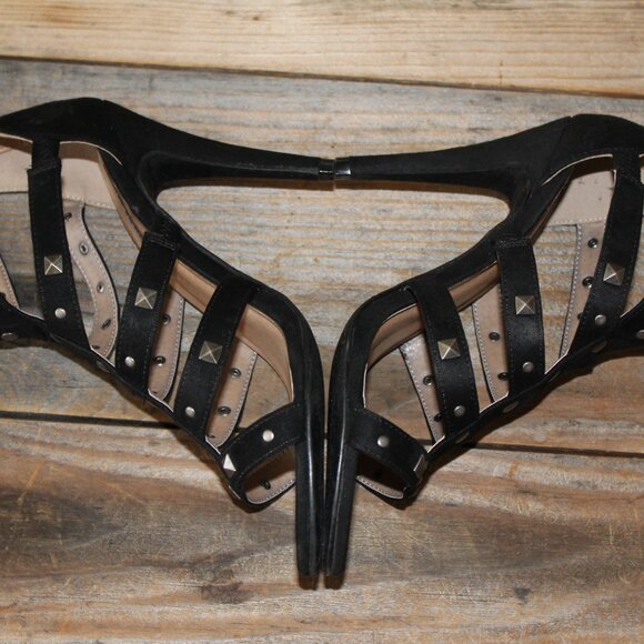 Black Strappy Platform Stiletto Sandal Pumps V@lentino inspired style heel - Picture 2 of 11